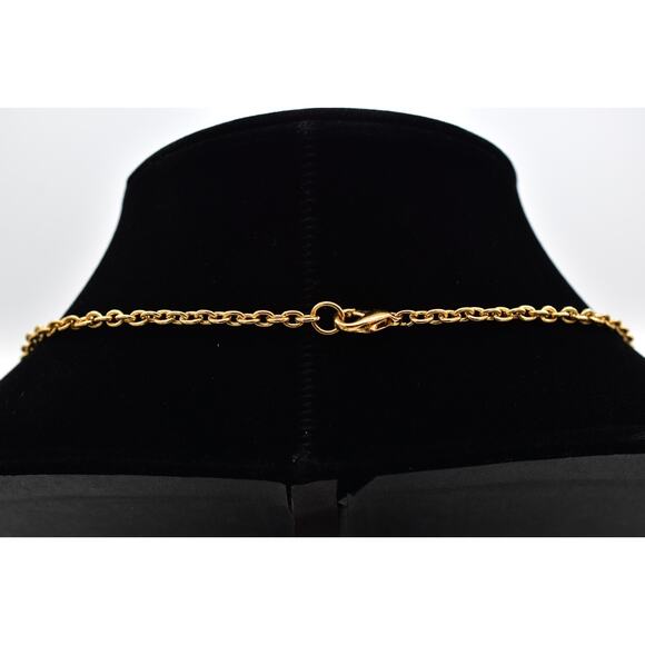 Vintage Resin Elephant Pendant Lucite Amber Gold Tone Chain Chunky 1980s Bin2 - Picture 7 of 11